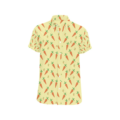 Carrot Pattern Print Design 04 Men's Short Sleeve Button Up Shirt