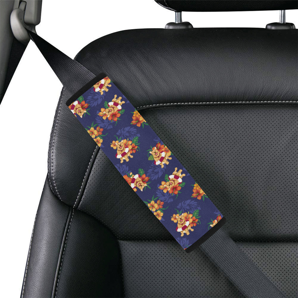Hawaiian Themed Pattern Print Design H02 Car Seat Belt Cover