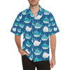 Blue Whale Pattern Print Design 01 Men's Hawaiian Shirt