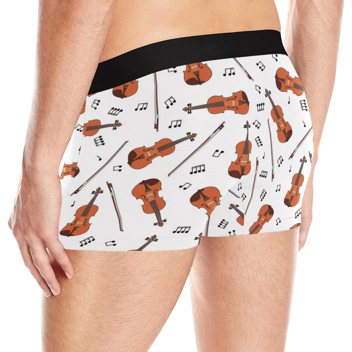 Violin Pattern Print Design 02 Men's Boxer Briefs
