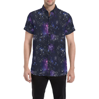 Cosmic Pattern Print Design 03 Men's Short Sleeve Button Up Shirt