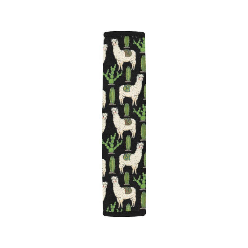 Llama Cactus Pattern Print Design 011 Car Seat Belt Cover