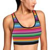 Mexican Blanket Colorful Print Pattern Sports Bra