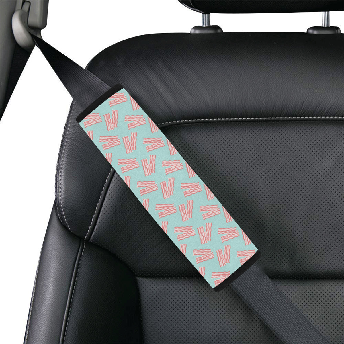 Bacon Pattern Print Design 04 Car Seat Belt Cover