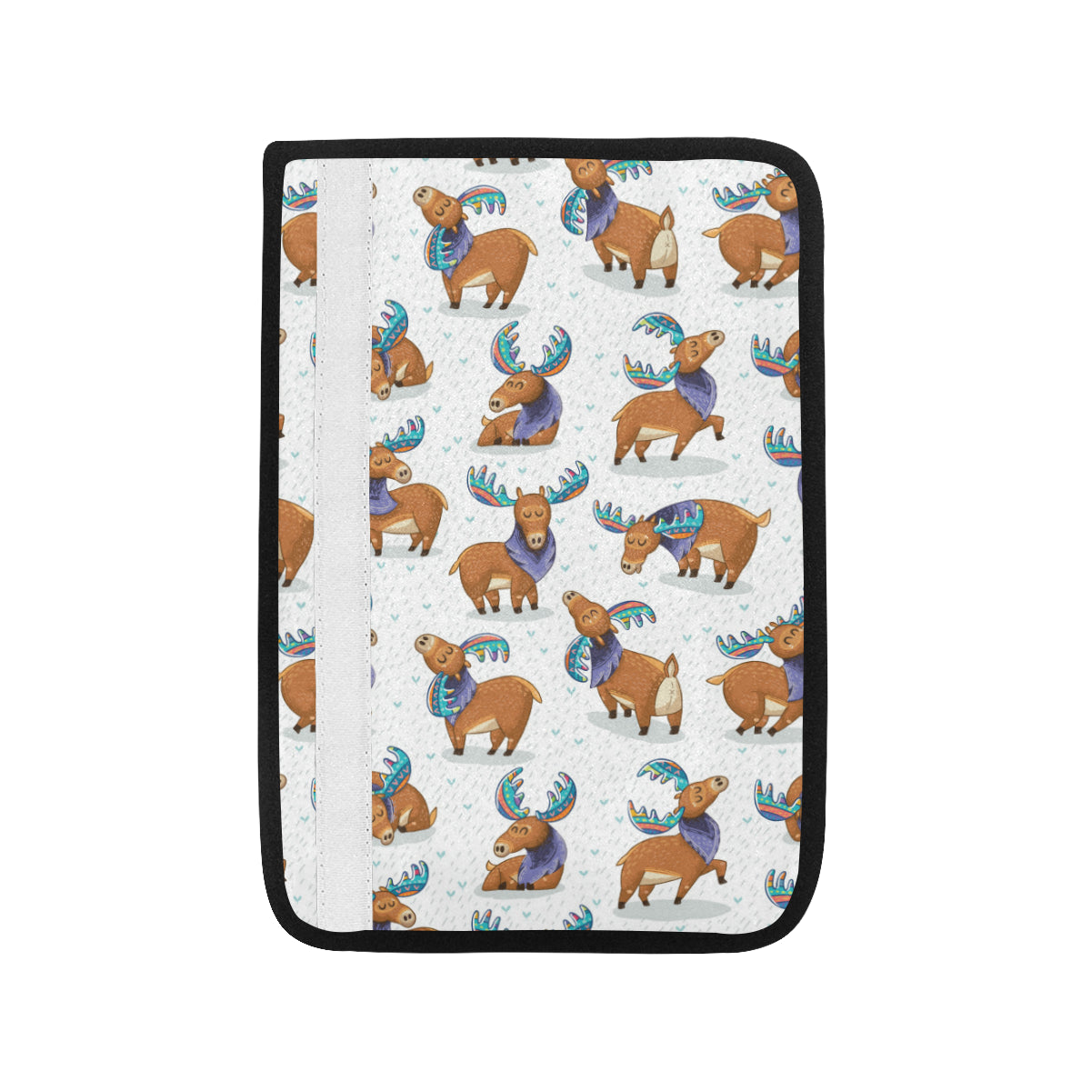 Moose Cute Pattern Print Design 01 Car Seat Belt Cover