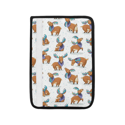 Moose Cute Pattern Print Design 01 Car Seat Belt Cover