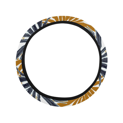 Colorful Tropical Palm Leaves Steering Wheel Cover with Elastic Edge
