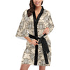 lotus Boho Pattern Print Design LO05 Women Kimono Robe