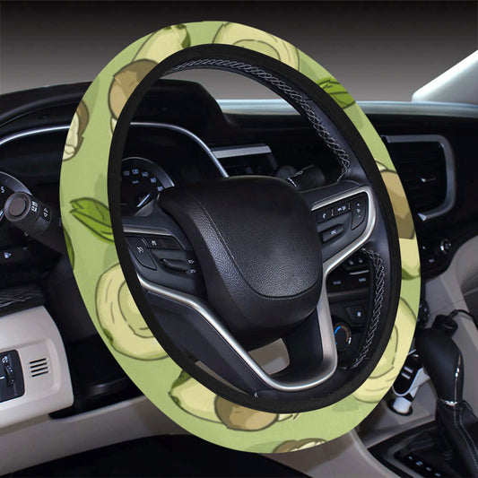 Avocado Pattern Print Design AC03 Steering Wheel Cover with Elastic Edge