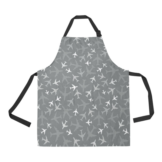 Airplane Pattern Print Design 02 Apron with Pocket