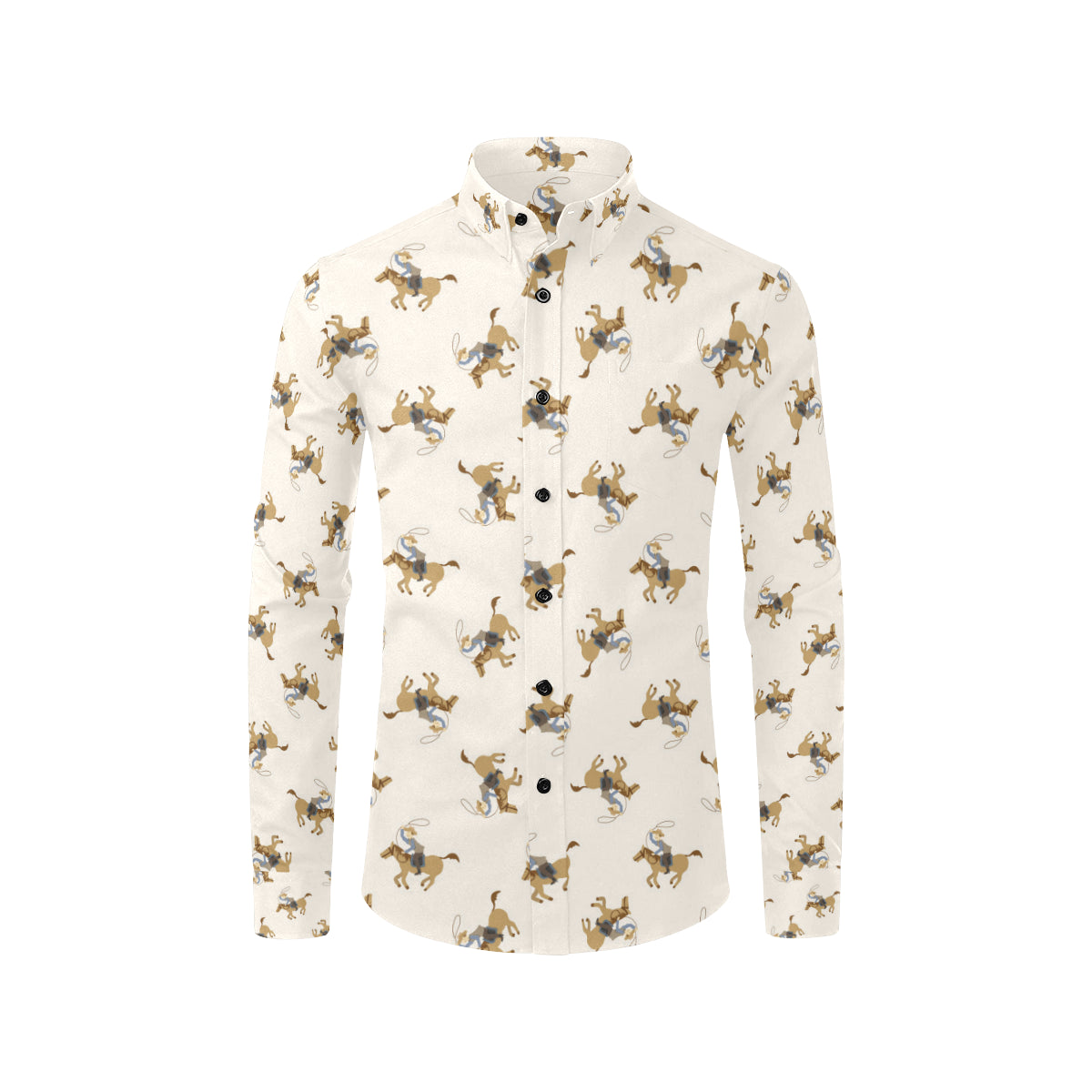 Cowboy Pattern Print Design 01 Men's Long Sleeve Shirt