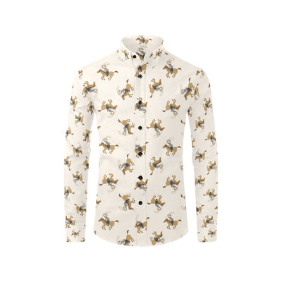 Cowboy Pattern Print Design 01 Men's Long Sleeve Shirt