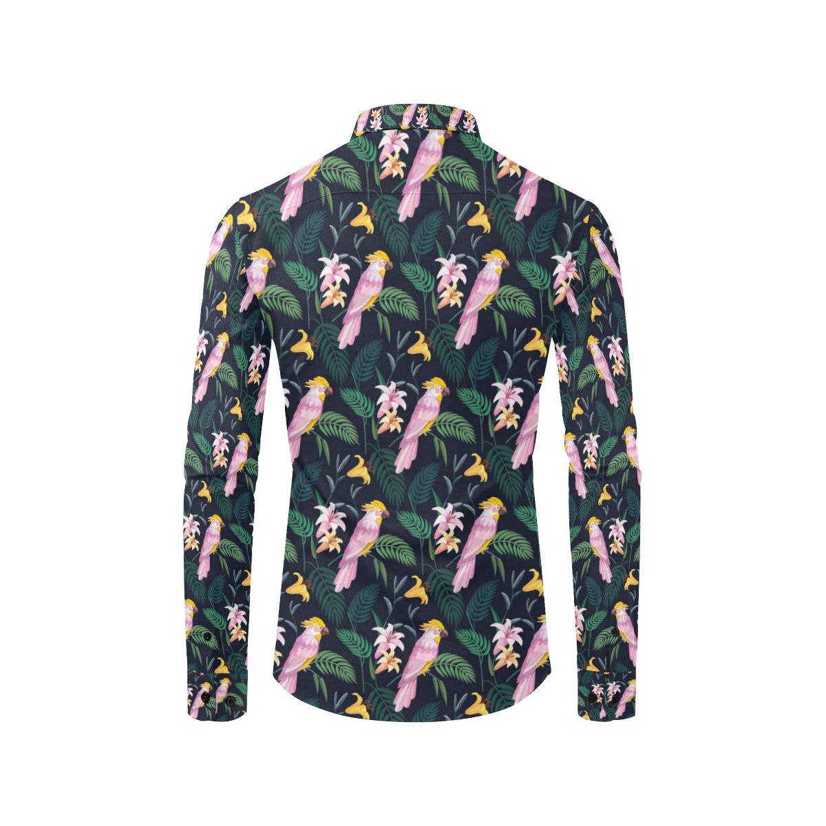 Cockatoo Pattern Print Design 03 Men's Long Sleeve Shirt