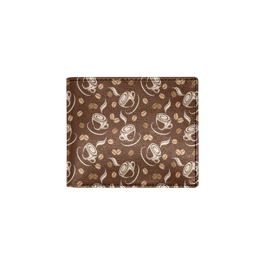 Coffee Pattern Print Design 03 Men's ID Card Wallet