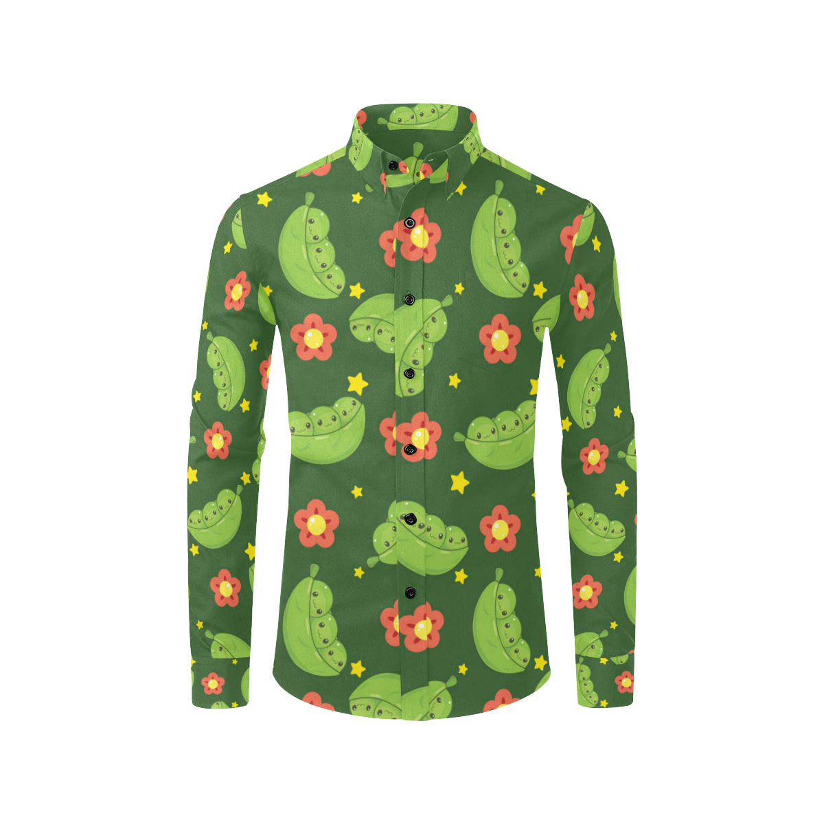 Peas Pattern Print Design A01 Men's Long Sleeve Shirt