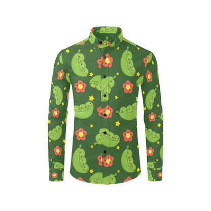 Peas Pattern Print Design A01 Men's Long Sleeve Shirt