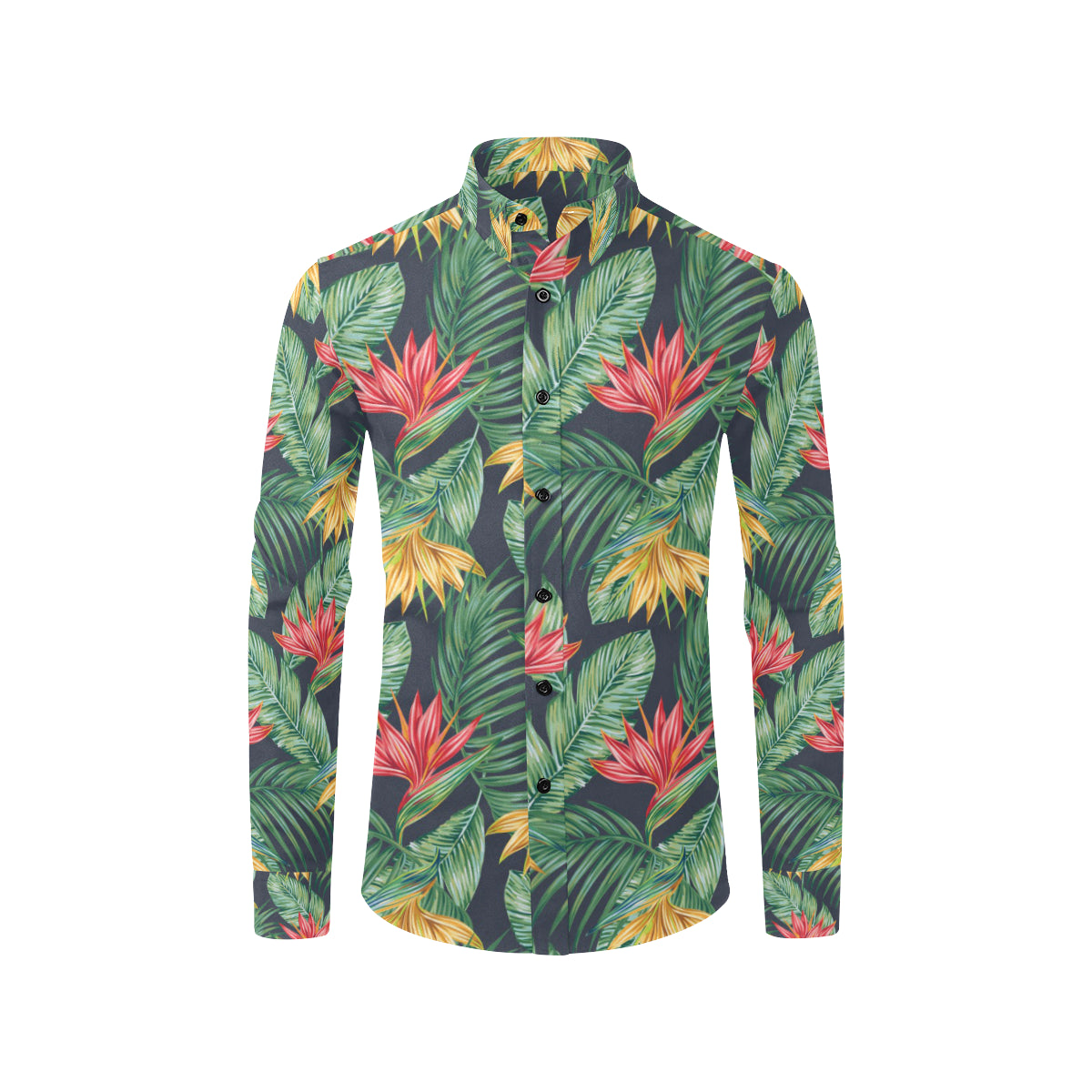 Bird Of Paradise Pattern Print Design BOP09 Men's Long Sleeve Shirt