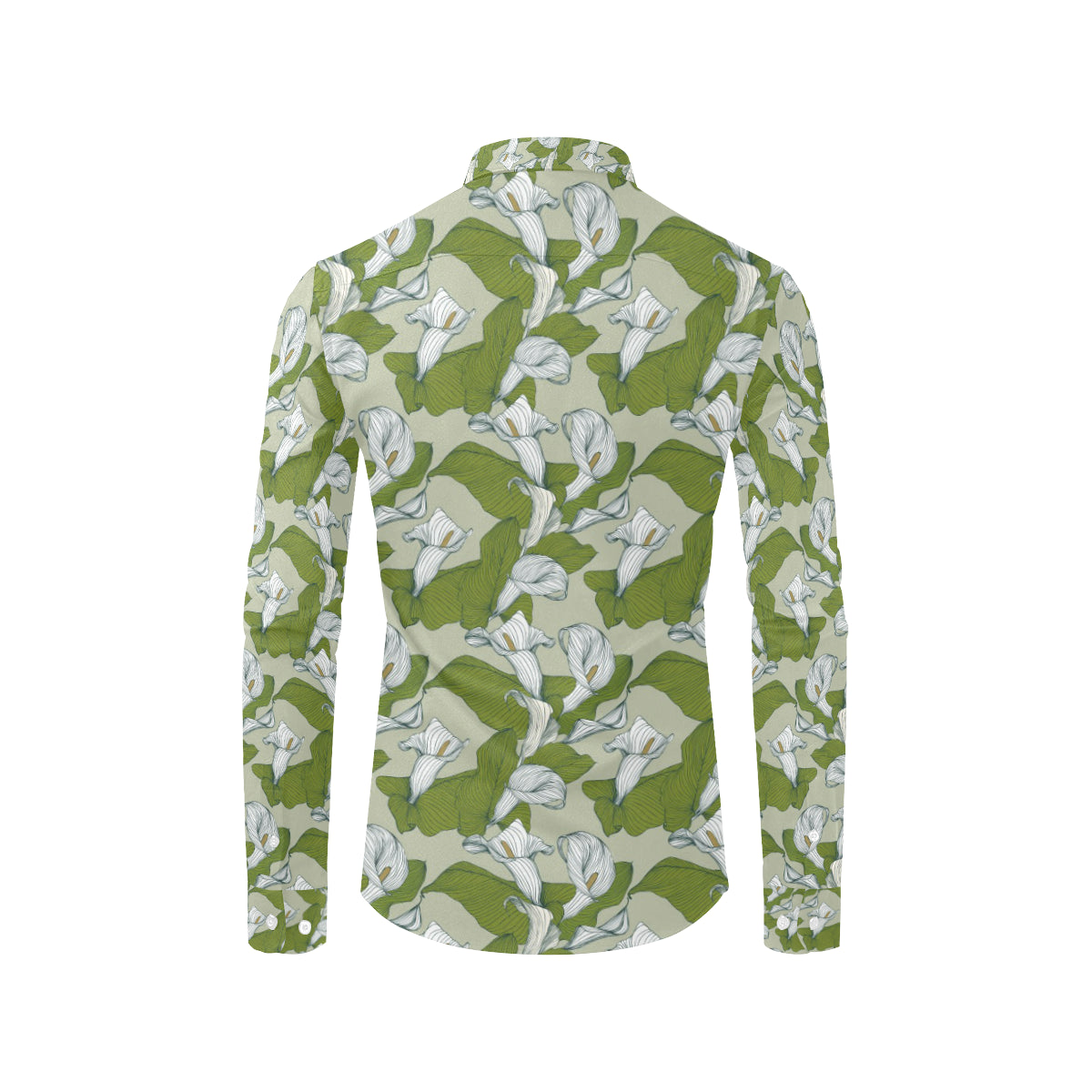 Lily Pattern Print Design LY08 Men's Long Sleeve Shirt