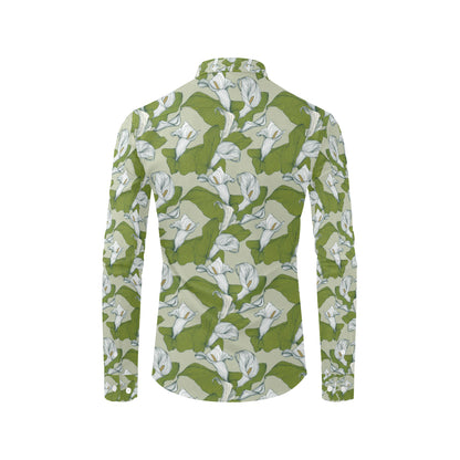 Lily Pattern Print Design LY08 Men's Long Sleeve Shirt