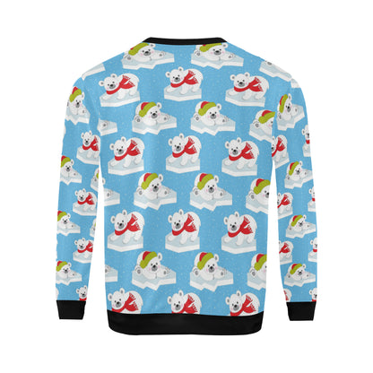 Polar Bear Pattern Print Design PB06 Men Long Sleeve Sweatshirt