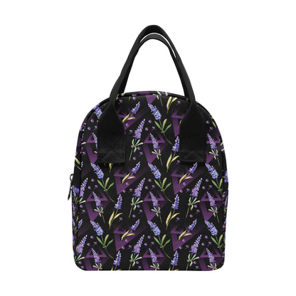 Lavender Pattern Print Design LV07 Insulated Lunch Bag
