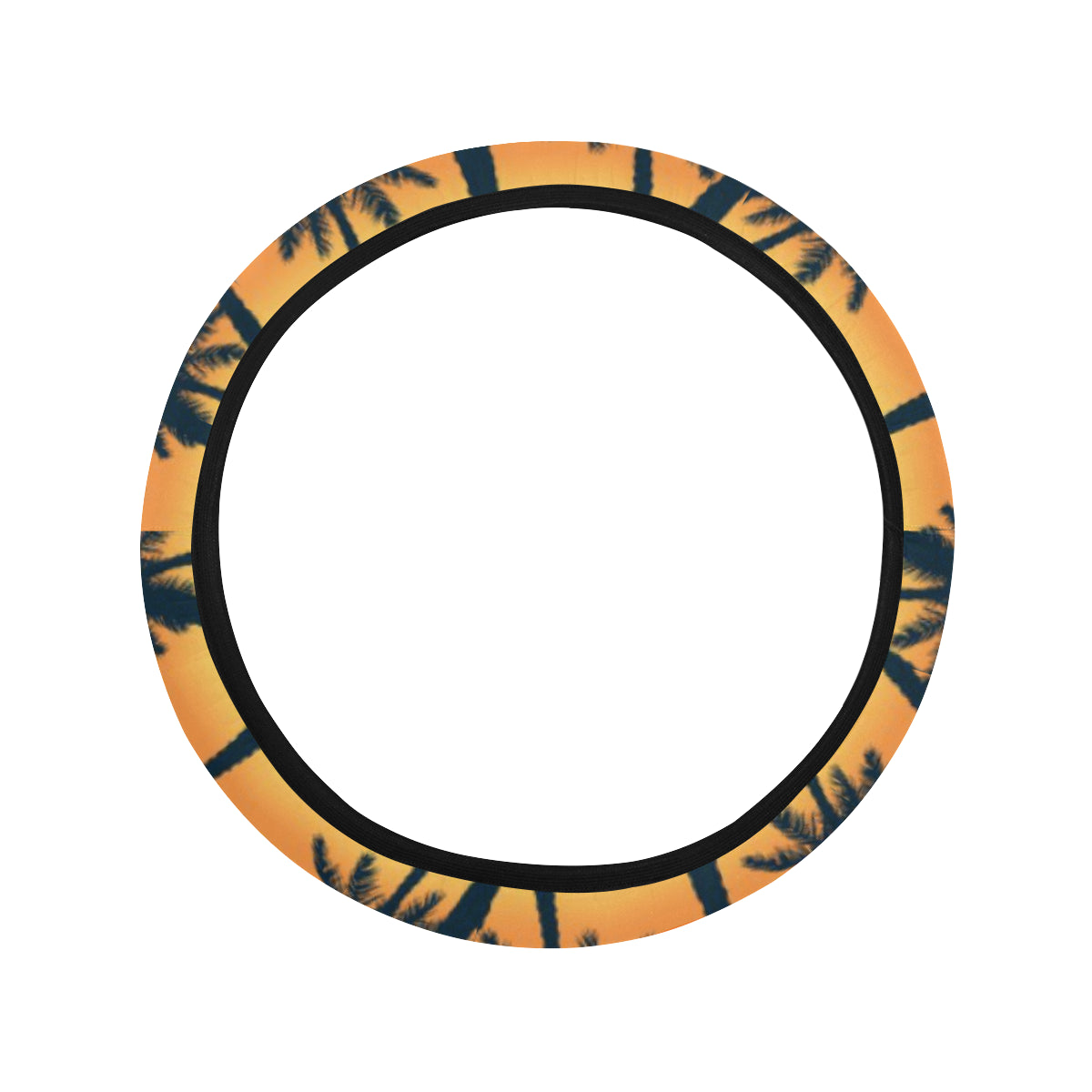 Palm Tree Pattern Print Design PT011 Steering Wheel Cover with Elastic Edge