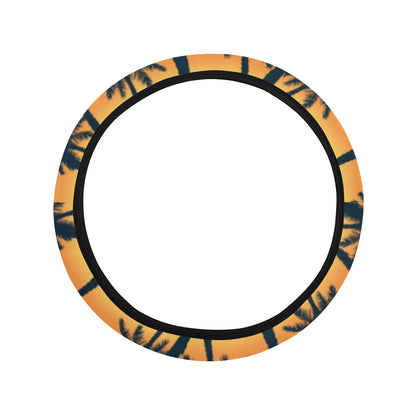 Palm Tree Pattern Print Design PT011 Steering Wheel Cover with Elastic Edge