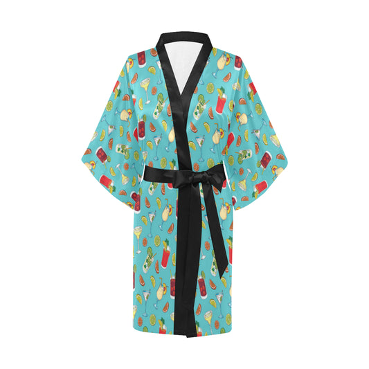 Cocktail Pattern Print Design 05 Women's Short Kimono