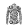 Tie Dye Black White Design Print Men's Long Sleeve Shirt