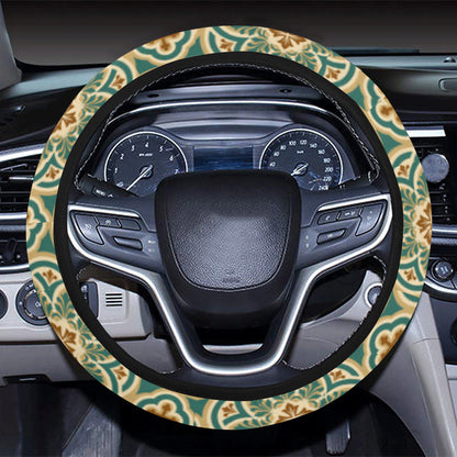 Cross Pattern Print Design 01 Steering Wheel Cover with Elastic Edge