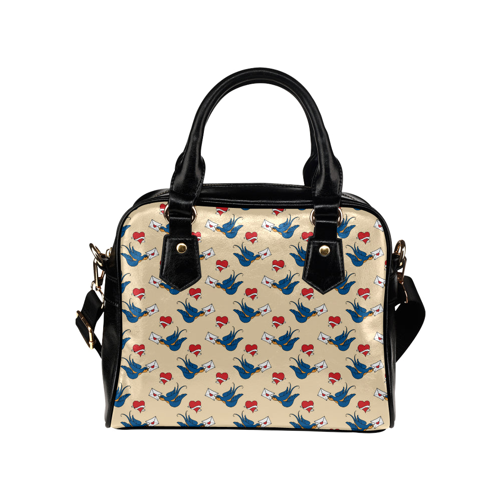 Swallow Bird Pattern Print Design 05 Shoulder Handbag