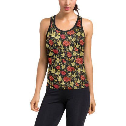 Cranberry Pattern Print Design CB02 Women's Racerback Tank Top