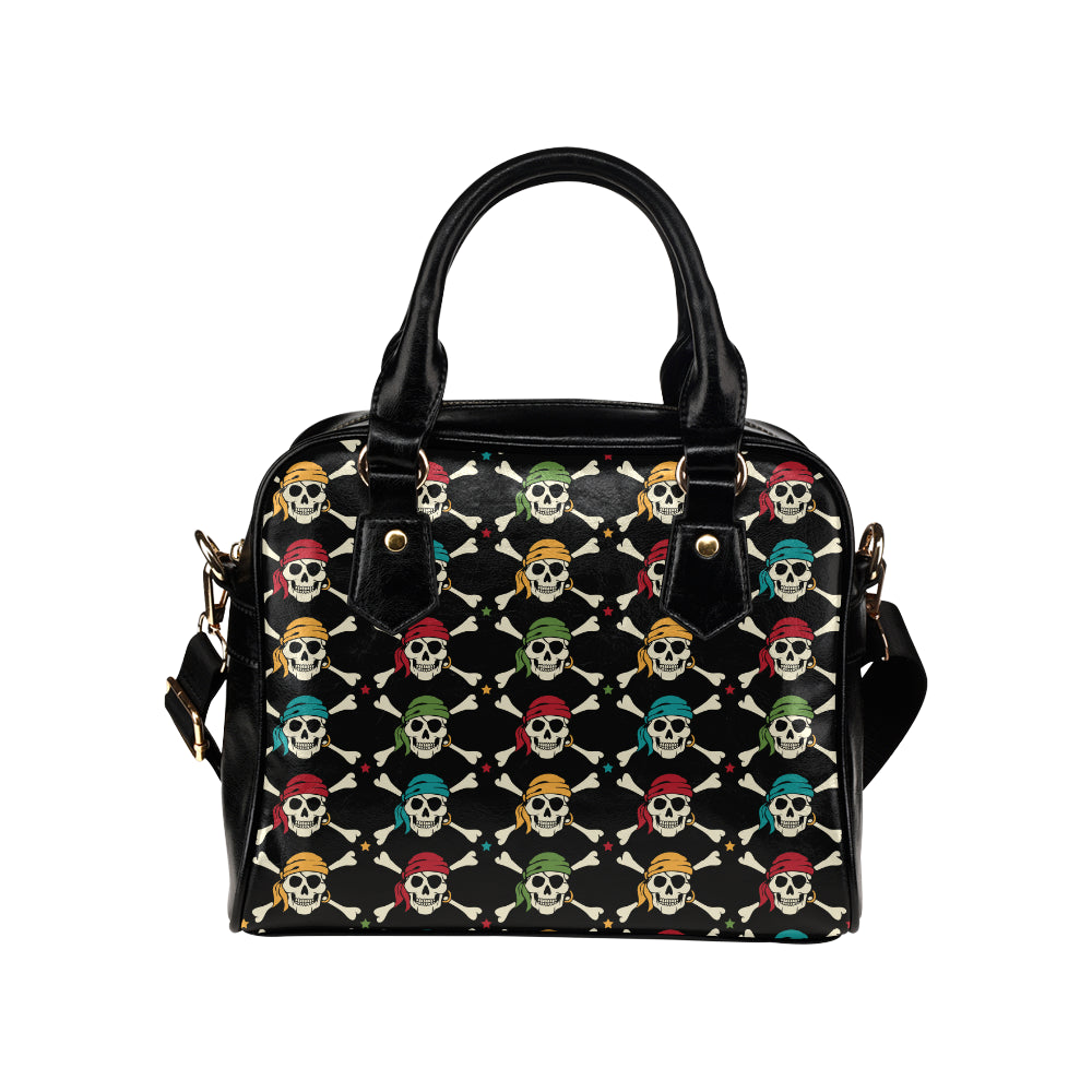 Pirate Pattern Print Design A01 Shoulder Handbag