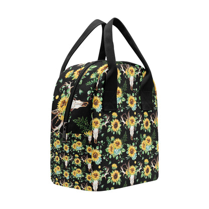 Sunflower Pattern Print Design SF08 Insulated Lunch Bag