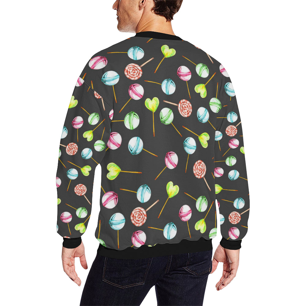 Lollipop Pattern Print Design LL02 Men Long Sleeve Sweatshirt