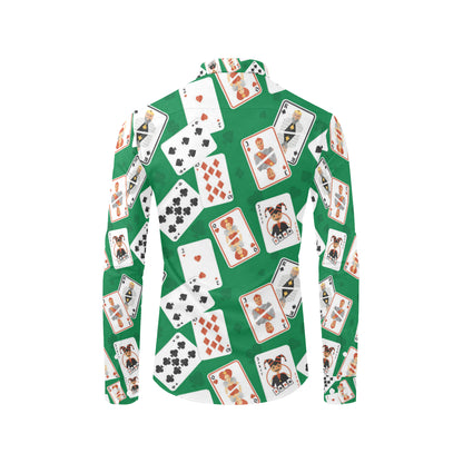 Poker Cards Pattern Print Design A03 Men's Long Sleeve Shirt