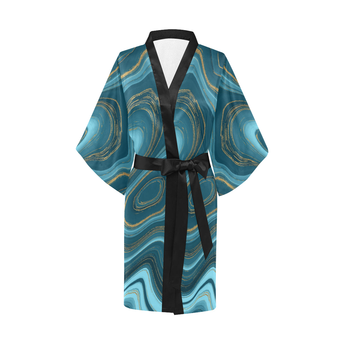 Liquid Pattern Print Design 04 Women's Short Kimono