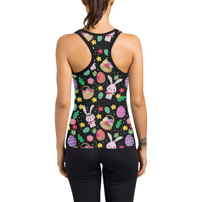 Easter Eggs Pattern Print Design RB05 Women's Racerback Tank Top