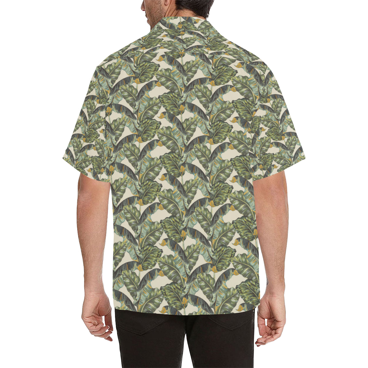 Banana Leaf Pattern Print Design 04 Men's Hawaiian Shirt