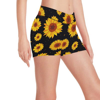 Sunflower Pattern Print Design SF09 Yoga Shorts