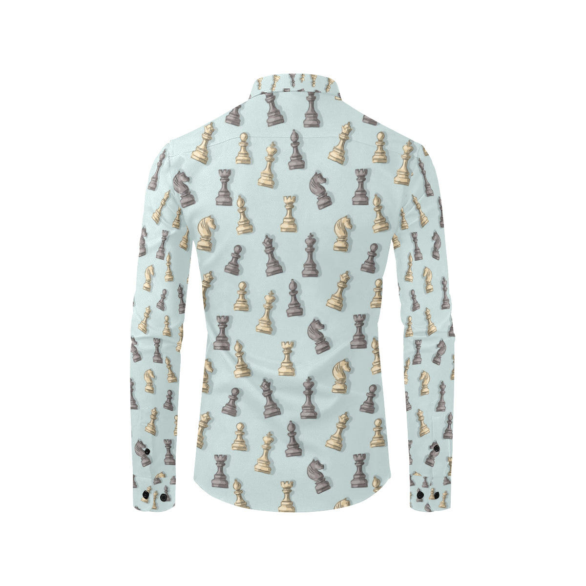 Chess Pattern Print Design 02 Men's Long Sleeve Shirt