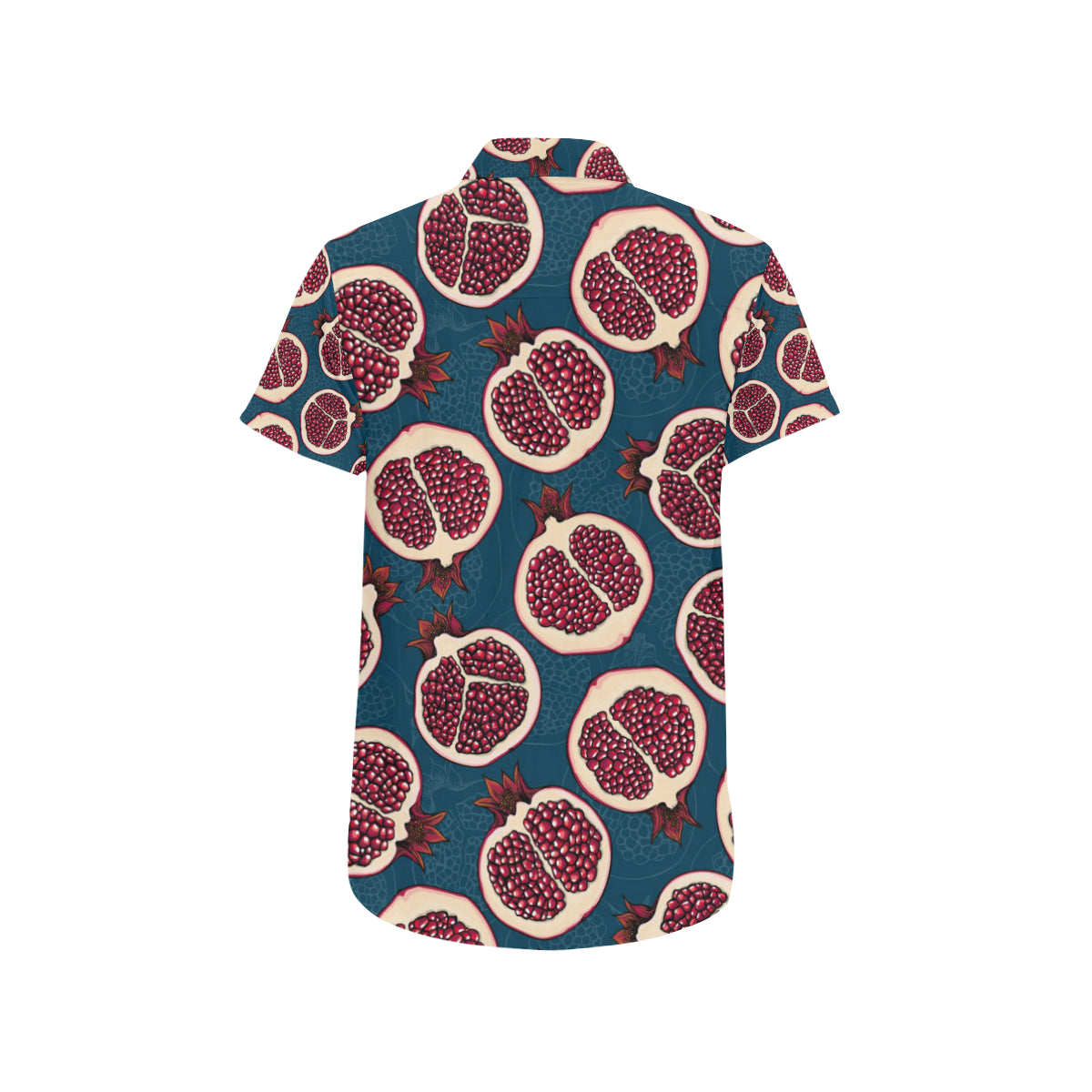 Pomegranate Pattern Print Design PG02 Men's Short Sleeve Button Up Shirt