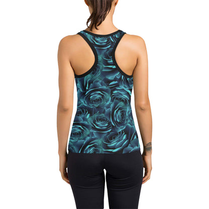 Camellia Pattern Print Design CM04 Women's Racerback Tank Top