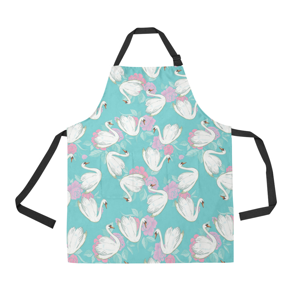 Swan Pattern Print Design 03 Apron with Pocket