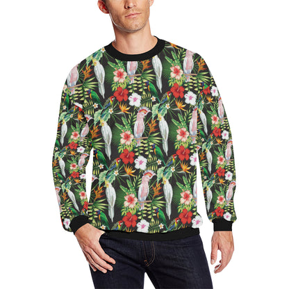 Tropical Flower Pattern Print Design TF03 Men Long Sleeve Sweatshirt