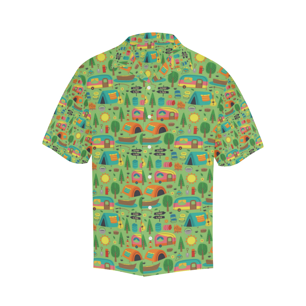 Camping Camper Pattern Print Design 04 Men's Hawaiian Shirt