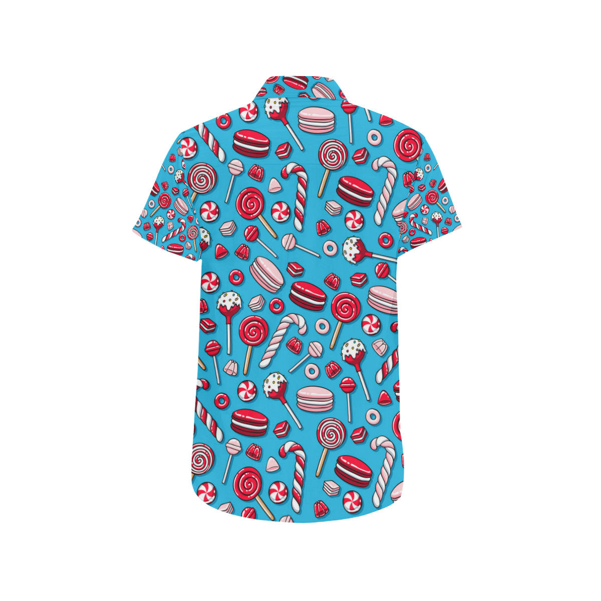 Candy Pattern Print Design 05 Men's Short Sleeve Button Up Shirt