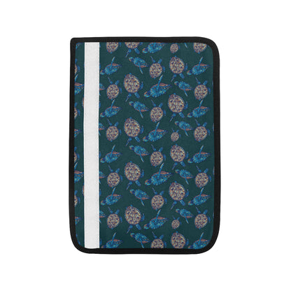 Sea Turtle Hand Drawn Blue Print Car Seat Belt Cover