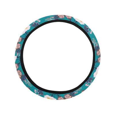 Butterfly Pattern Print Design 012 Steering Wheel Cover with Elastic Edge