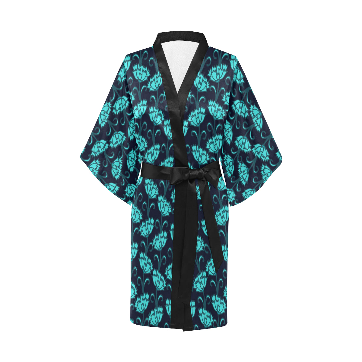 Carnations Pattern Print Design CN06 Women Kimono Robe
